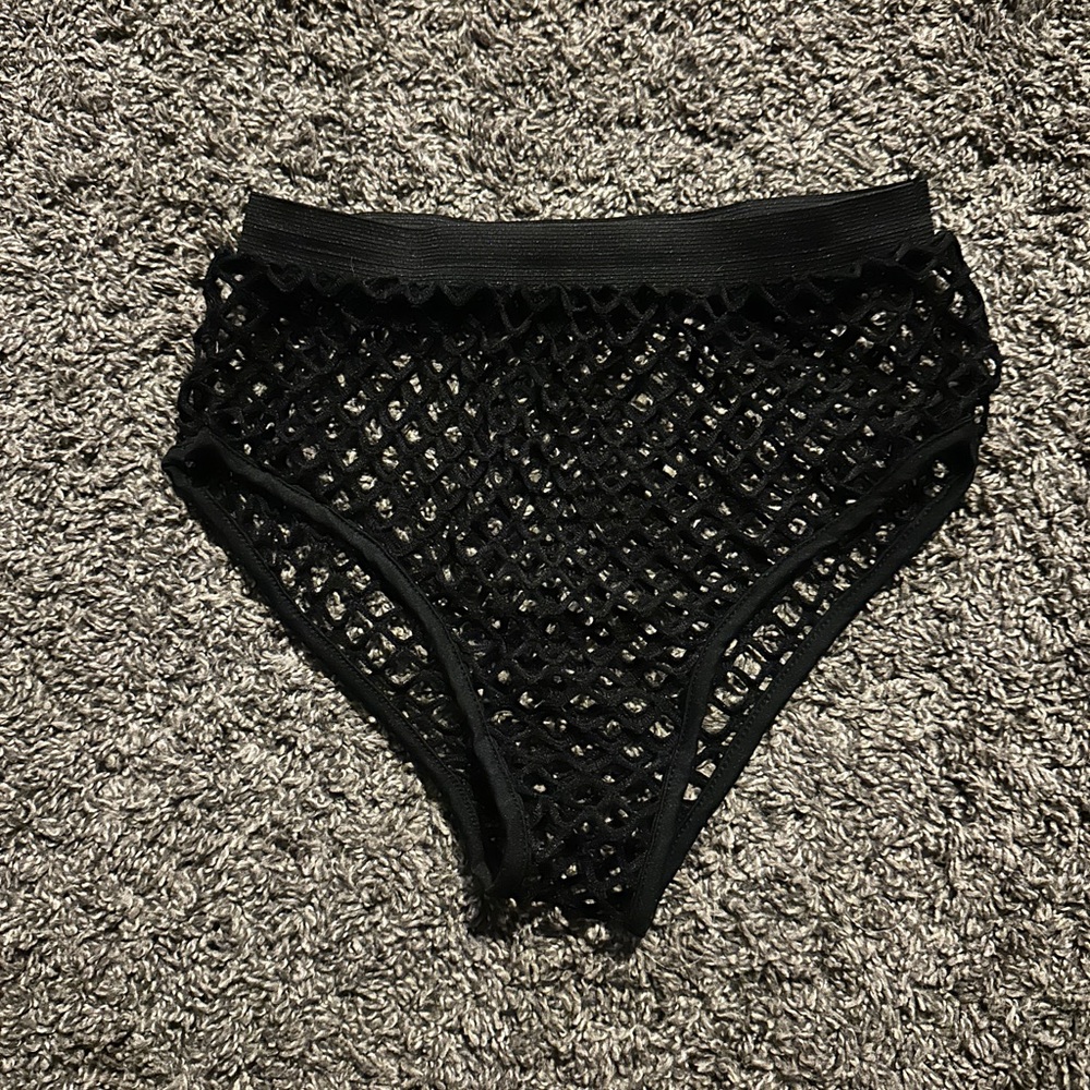 Black Fishnet High-Waisted Shorts